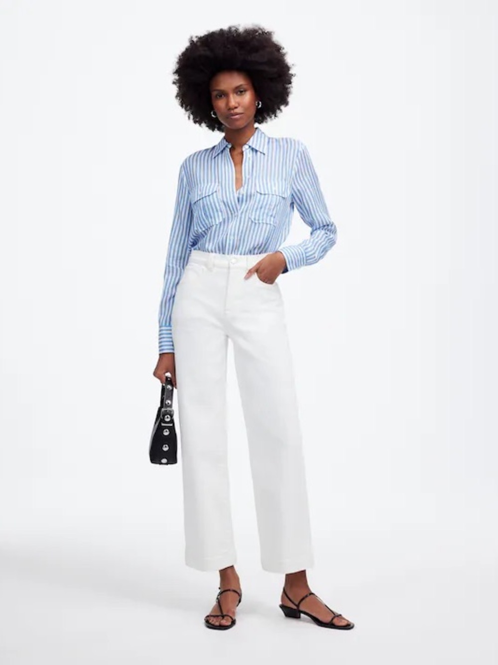 Madewell White Wide Leg High-Rise Women’s Crop Jeans